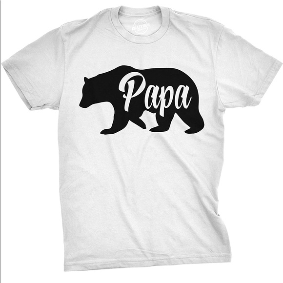 Crazy Dog T-Shirts Other - Mens Papa Bear White T-Shirt NEW WITH TAG